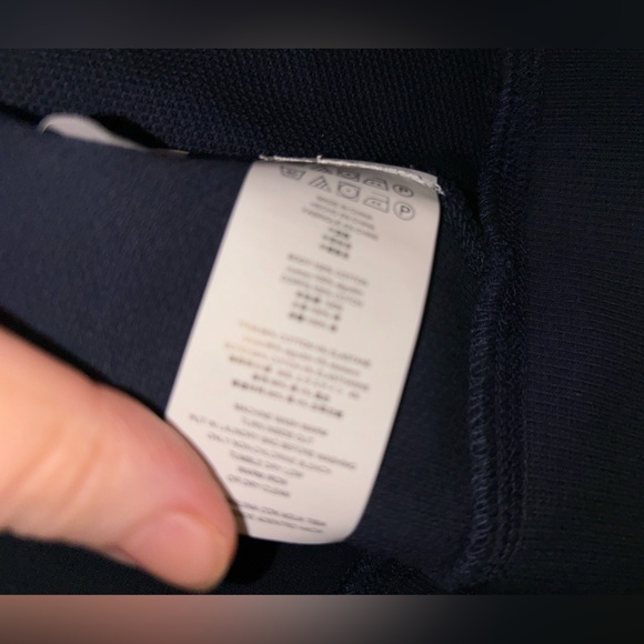 NWT Michael Kors long sleeve kangaroo pocket Navy Blue Woman’s  LARGE Polo Shirt - Picture 5 of 8